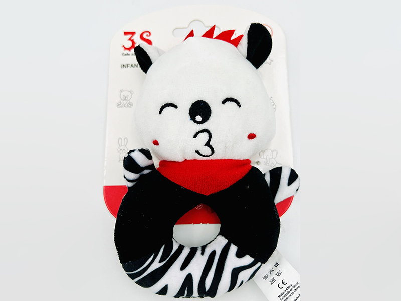 Hand Rattle Black And White Baby Plush Toy