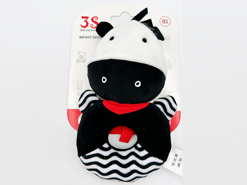 Hand Rattle Black And White Baby Plush Toy