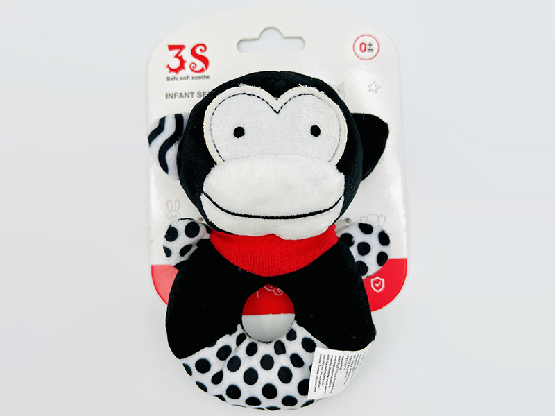 Hand Rattle Black And White Baby Plush Toy
