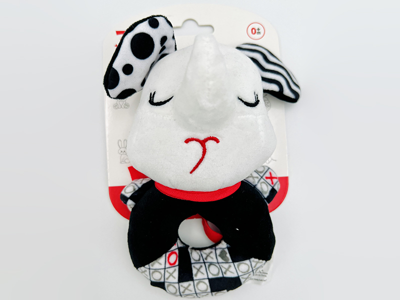 Hand Rattle Black And White Baby Plush Toy