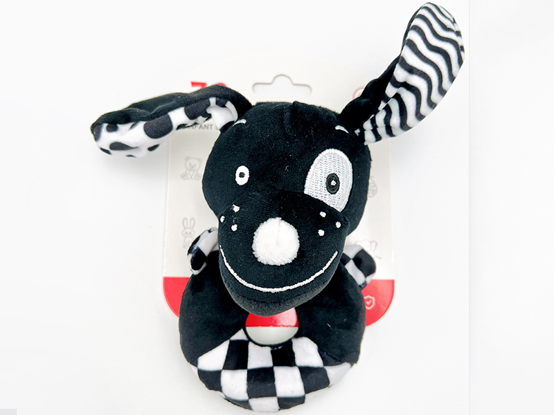 Hand Rattle Black And White Baby Plush Toy