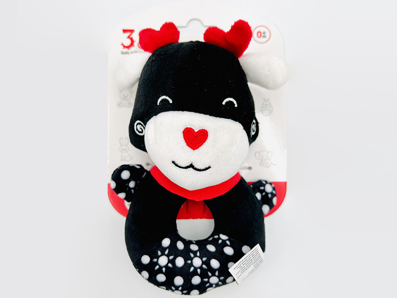 Hand Rattle Black And White Baby Plush Toy