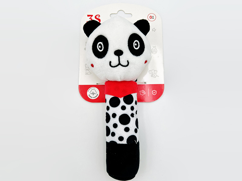 Hand Rattle Black And White Baby Plush Toy