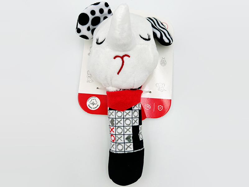 Hand Rattle Black And White Baby Plush Toy