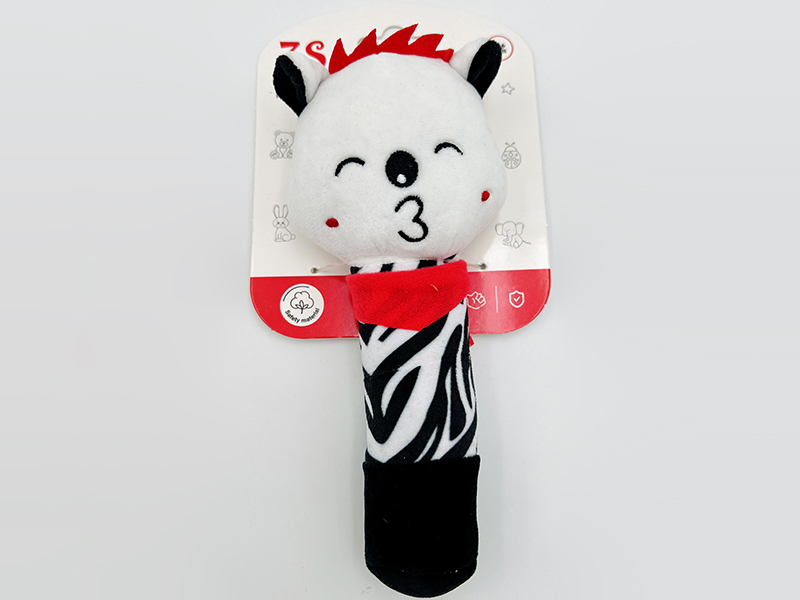 Hand Rattle Black And White Baby Plush Toy