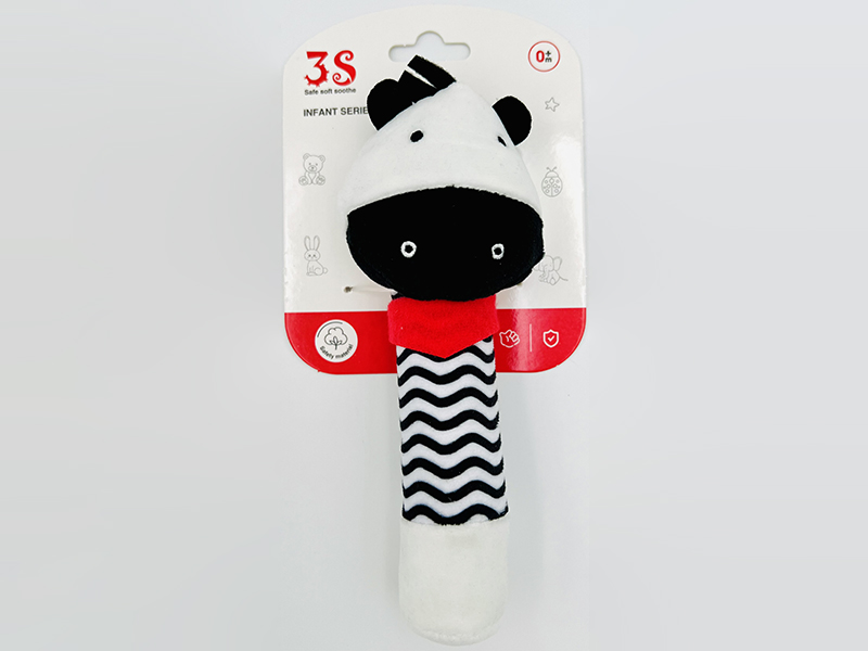 Hand Rattle Black And White Baby Plush Toy