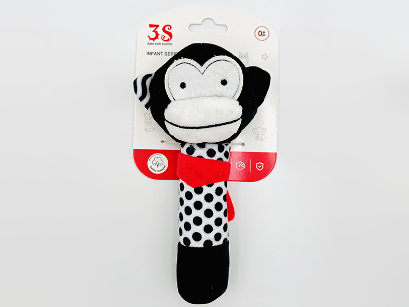 Hand Rattle Black And White Baby Plush Toy