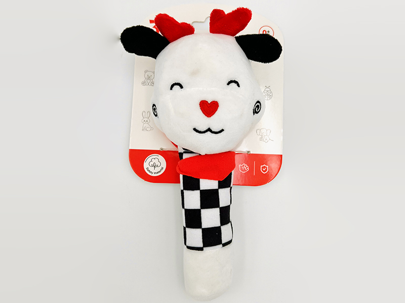 Hand Rattle Black And White Baby Plush Toy