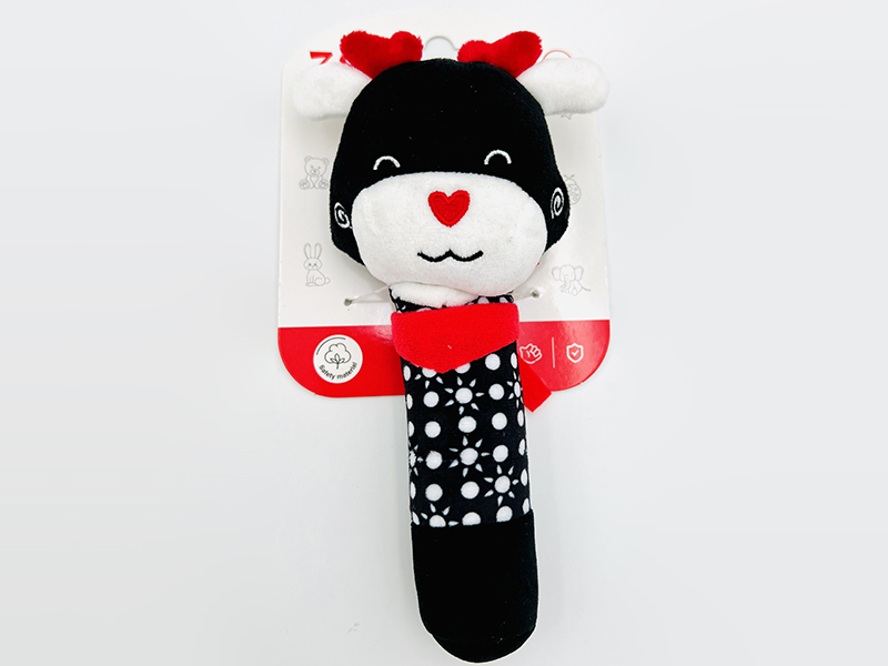 Hand Rattle Black And White Baby Plush Toy