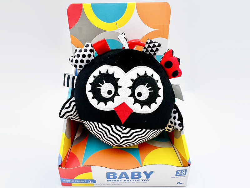 Black And White Plush Animal Baby Crib Stroller Hanging Toy