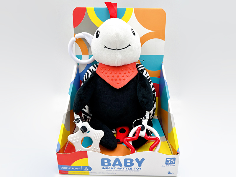 Black And White Plush Animal Baby Crib Stroller Hanging Toy