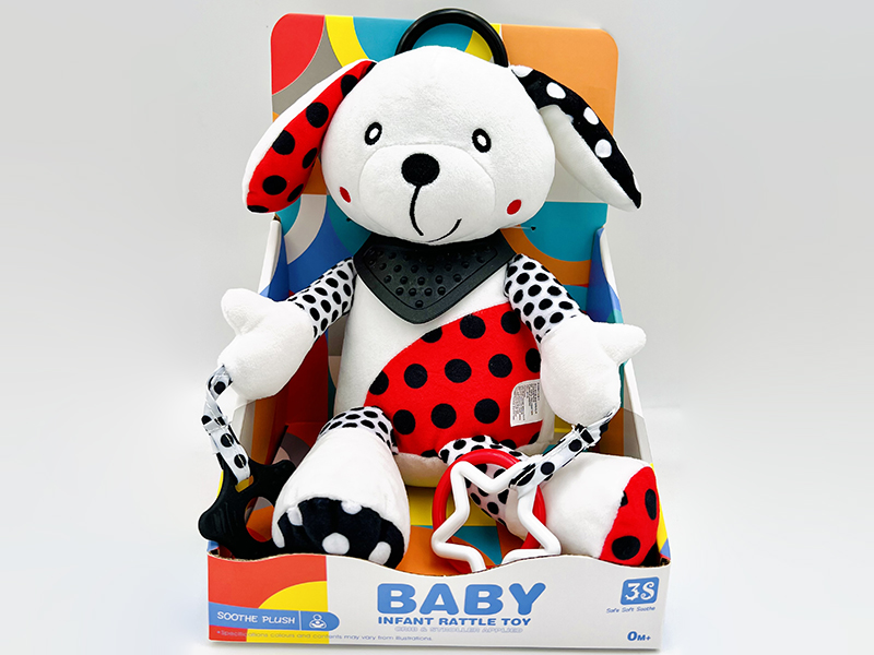 Black And White Plush Animal Baby Crib Stroller Hanging Toy