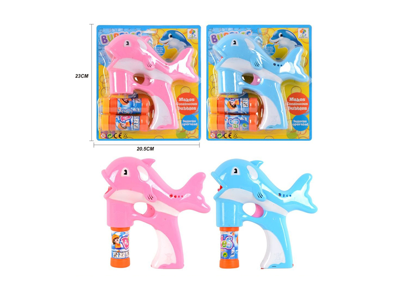 Solid Colored Dolphin Bubble Gun With Light