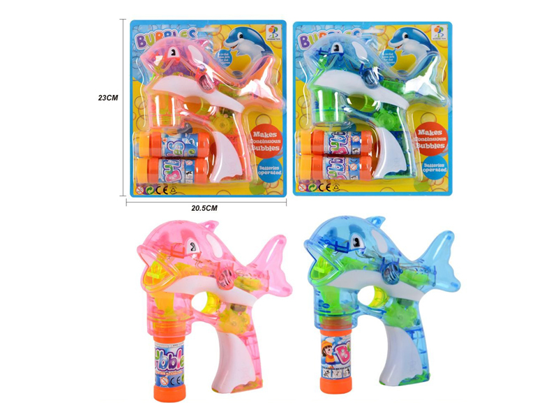 Transparent Dolphin Bubble Gun With Light