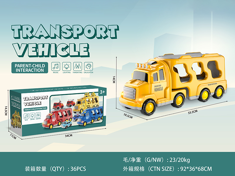 Friction Transport Truck With Lights And Music