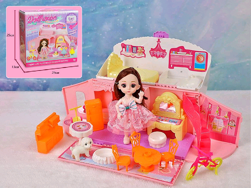 Storage Fashion Handbag Mini Room Scene Set With Doll