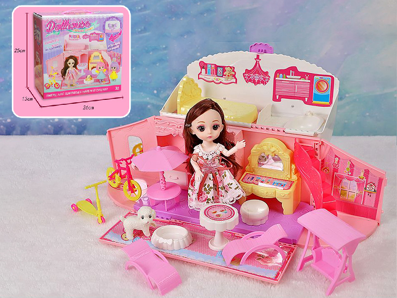 Storage Fashion Handbag Mini Room Scene Set With Doll