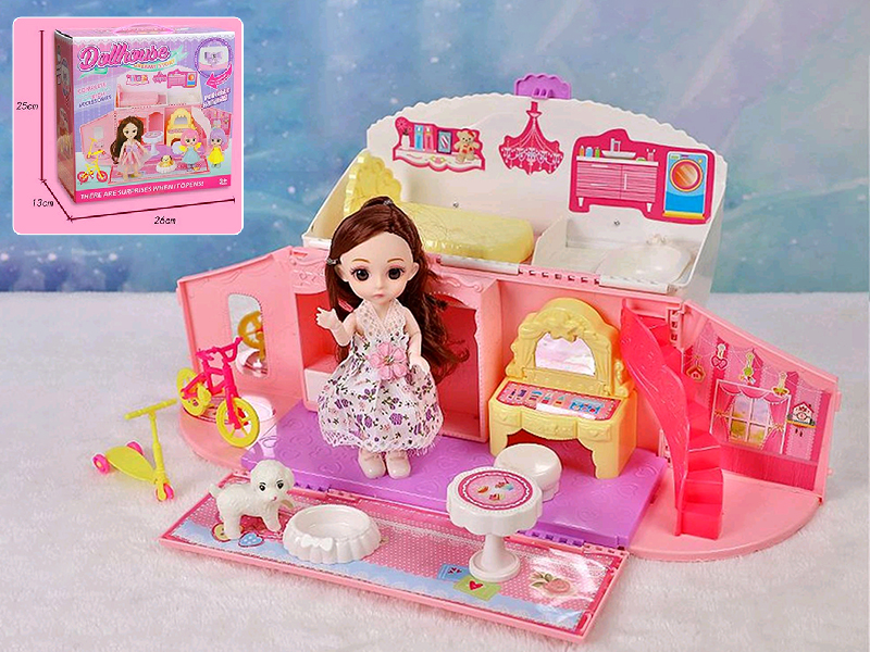 Storage Fashion Handbag Mini Room Scene Set With Doll