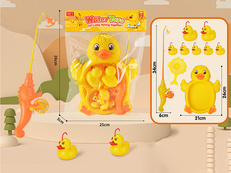 Water Toys Happy Duck Fishing Game + Duck Tub(10PCS)