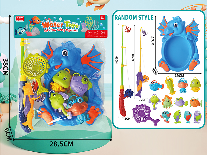 Water Toys Fishing Game + Dinosaur Tub(14PCS)