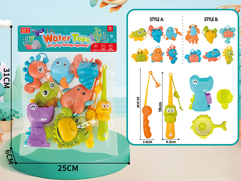 Water Toys Happy Duck Fishing Game + Duck Hourglass(11PCS)