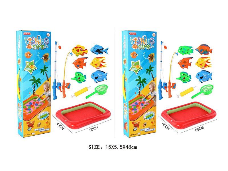 Magnetism Fishing Toys + Inflatable Pool