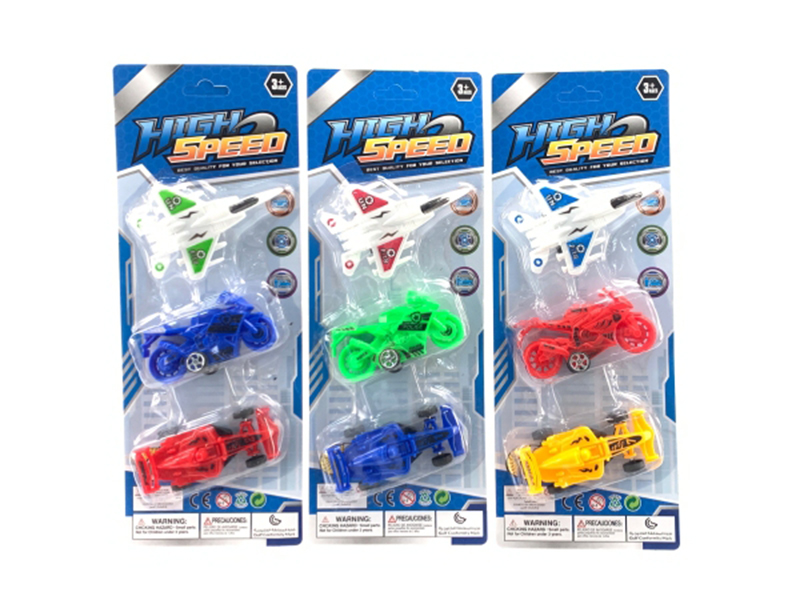 Pull-Back Aircraft Motorcycle  Equation Car Set