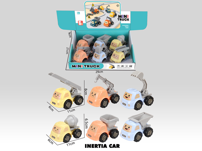 Friction Cartoon Engineering Vehicle 6PCS