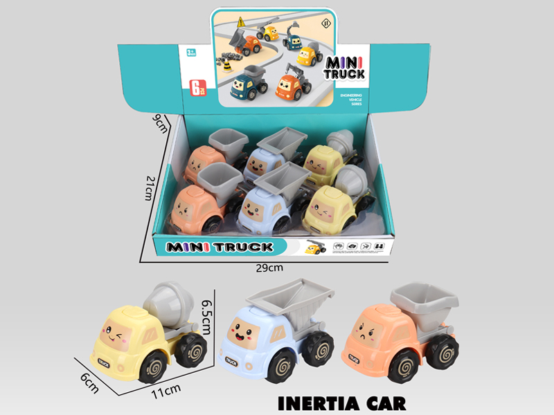 Friction Cartoon Engineering Vehicle 6PCS