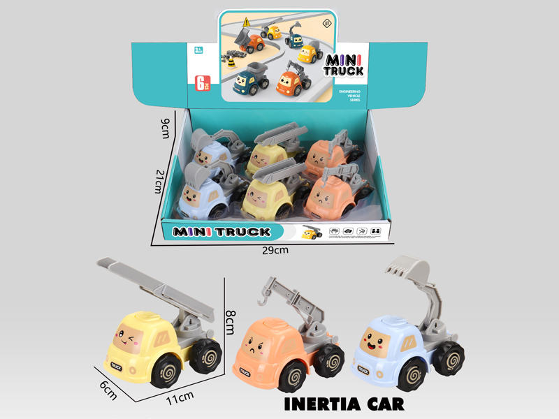 Friction Cartoon Engineering Vehicle 6PCS