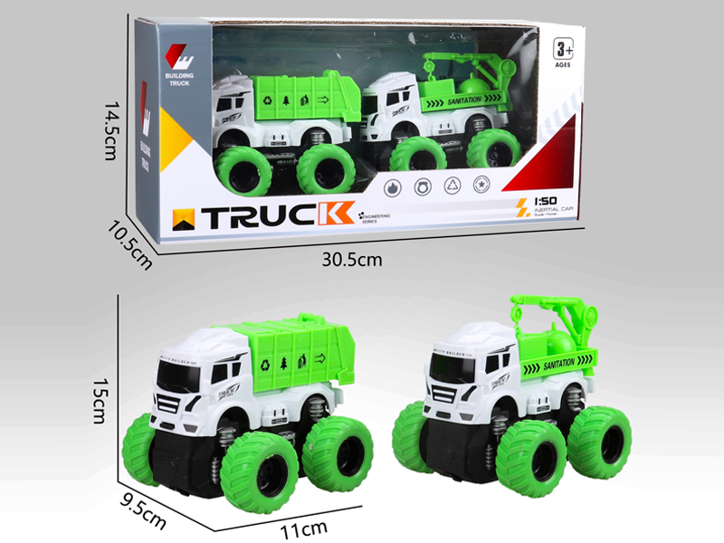 Friction Environmental Sanitation Vehicle 2PCS