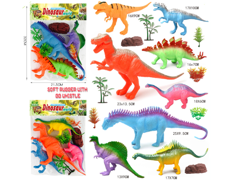 Soft Plastic Dinosaurs With BB Whistle