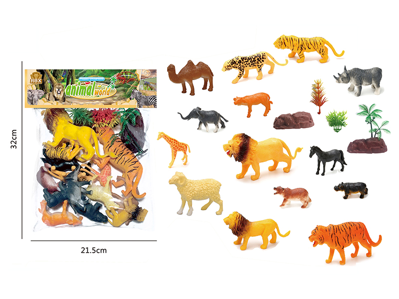 Soft Plastic Animals Set 19pcs