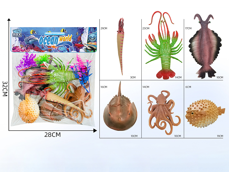 6 Large Sea Animals + 3 Accessories