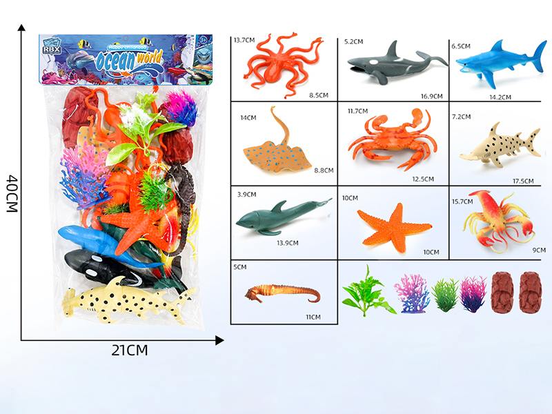 10 Sea Animals + 6 Accessories