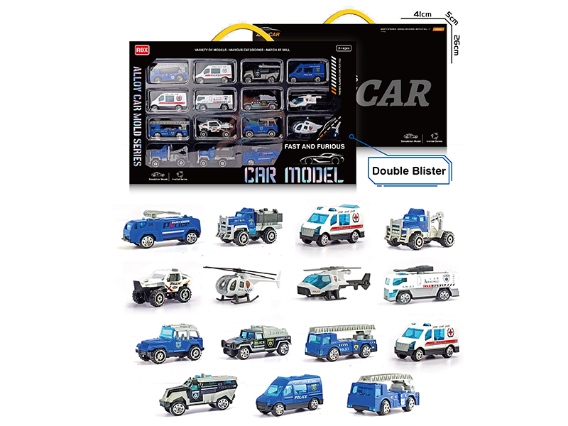 Friction Alloy Police Car Set