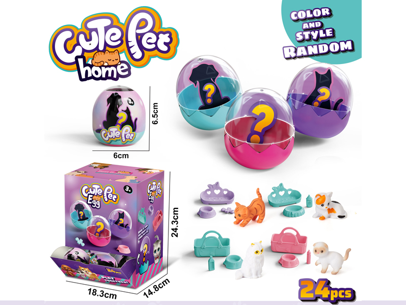 24PCS Blind Box Egg Pet Cat