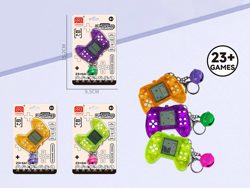 Mini Gamepad Tetris Game Console Bell Keychain