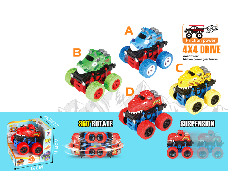 4WD Friction Stunt Dinosaur Car