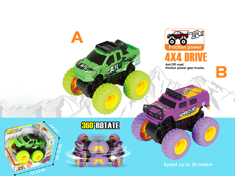 4WD Friction Stunt Pickup Truck