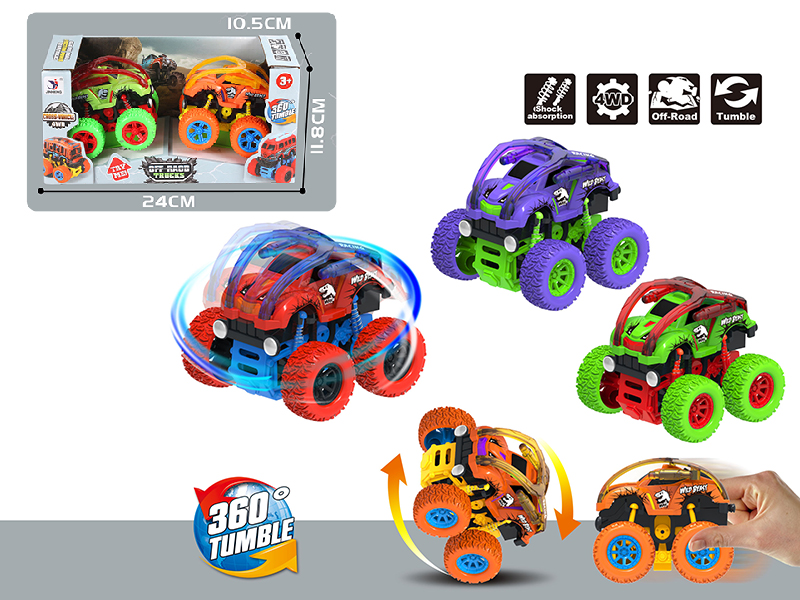 4WD Friction Stunt Cars 2pcs