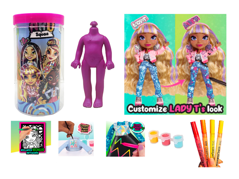 6.5 Inch Solid Colored Graffiti Doll