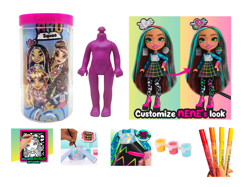 6.5 Inch Solid Colored Graffiti Doll