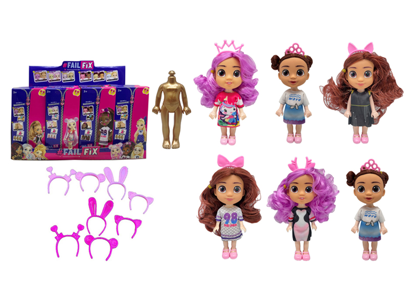 12PCS 6.5 Inch Solid Doll House With Headphones