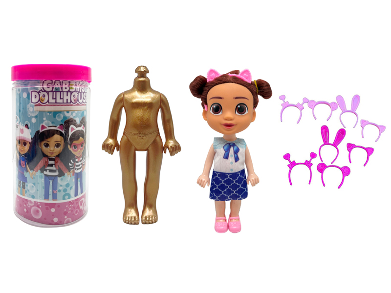 6.5 Inch Solid Doll House With Headphones