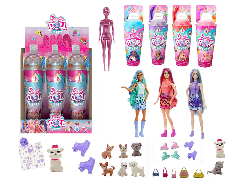 6PCS 11.5-Inch Solid Apple Beverage Cup Doll