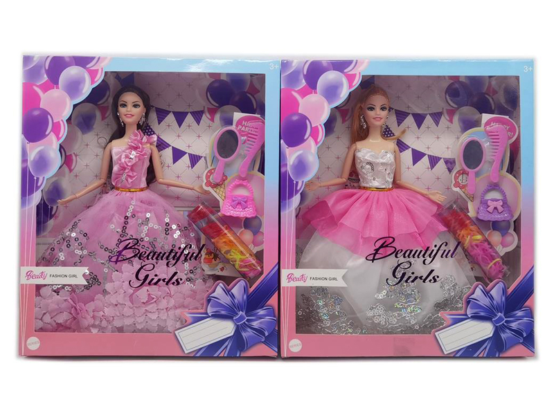 11.5-Inch Solid 9-Joint Wedding Doll With Comb And Mirror Accessories