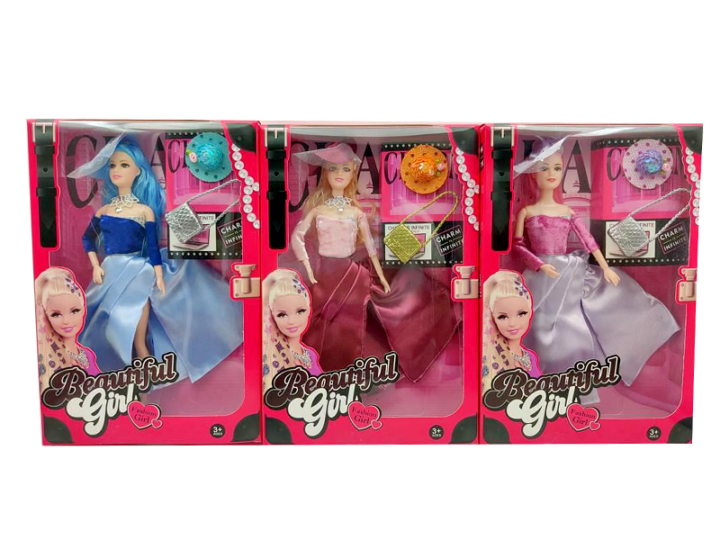 11.5-Inch Solid 9-Joint Wedding Doll With Comb And Mirror Accessories