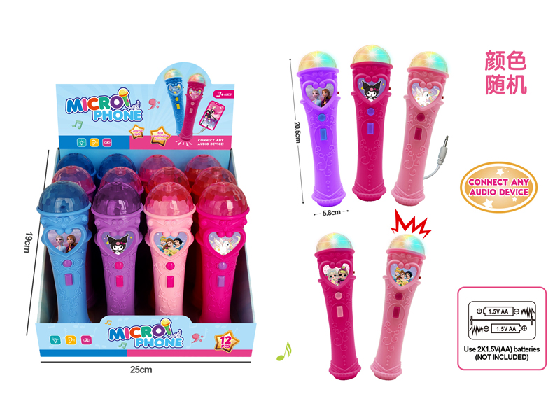 12PCS Loudspeaker Girl Microphone With Light