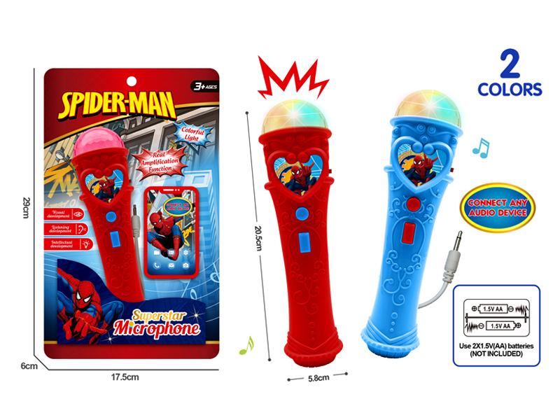 Loudspeaker Spider Man Microphone With Light
